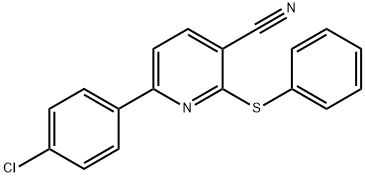 6-(4-CHLOROPHENYL)-2-(PHENYLSULFANYL)NICOTINONITRILE Struktur