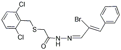 N'1-(2-BROMO-3-PHENYLPROP-2-ENYLIDENE)-2-[(2,6-DICHLOROBENZYL)THIO]ETHANOHYDRAZIDE Struktur