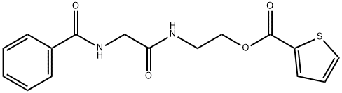 2-([2-(BENZOYLAMINO)ACETYL]AMINO)ETHYL 2-THIOPHENECARBOXYLATE Struktur