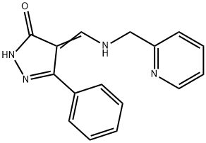 5-PHENYL-4-([(2-PYRIDINYLMETHYL)AMINO]METHYLENE)-2,4-DIHYDRO-3H-PYRAZOL-3-ONE Struktur