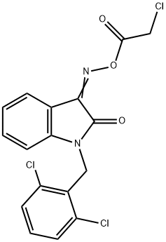 3-([(2-CHLOROACETYL)OXY]IMINO)-1-(2,6-DICHLOROBENZYL)-1,3-DIHYDRO-2H-INDOL-2-ONE Struktur