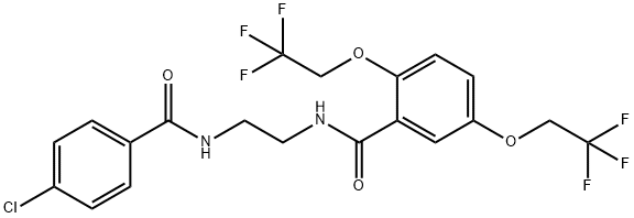 N-(2-[(4-CHLOROBENZOYL)AMINO]ETHYL)-2,5-BIS(2,2,2-TRIFLUOROETHOXY)BENZENECARBOXAMIDE Struktur