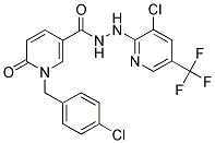 1-(4-CHLOROBENZYL)-N'-[3-CHLORO-5-(TRIFLUOROMETHYL)-2-PYRIDINYL]-6-OXO-1,6-DIHYDRO-3-PYRIDINECARBOHYDRAZIDE Struktur