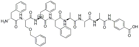 H-D-PHE-SER(BZL)-PHE-PHE-ALA-ALA-4-ABZ-OH Struktur
