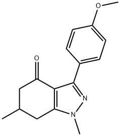 3-(4-METHOXYPHENYL)-1,6-DIMETHYL-5,6,7-TRIHYDRO1H-INDAZOL-4-ONE Struktur