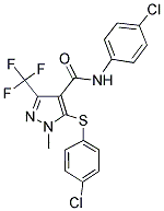 N-(4-CHLOROPHENYL)-5-[(4-CHLOROPHENYL)SULFANYL]-1-METHYL-3-(TRIFLUOROMETHYL)-1H-PYRAZOLE-4-CARBOXAMIDE Struktur