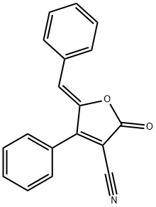 2-OXO-4-PHENYL-5-(PHENYLMETHYLENE)-2,5-DIHYDRO-3-FURANCARBONITRILE Struktur