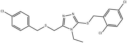 3-([(4-CHLOROBENZYL)SULFANYL]METHYL)-5-[(2,5-DICHLOROBENZYL)SULFANYL]-4-ETHYL-4H-1,2,4-TRIAZOLE Struktur