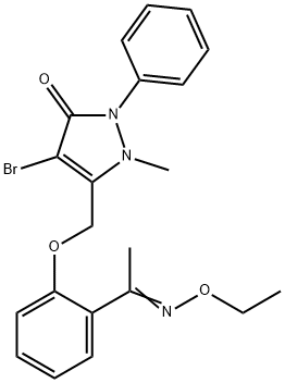 3-((2-(2-AZA-2-ETHOXY-1-METHYLVINYL)PHENOXY)METHYL)-4-BROMO-2-METHYL-1-PHENYL-3-PYRAZOLIN-5-ONE Struktur