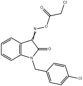 3-([(2-CHLOROACETYL)OXY]IMINO)-1-(4-CHLOROBENZYL)-1,3-DIHYDRO-2H-INDOL-2-ONE Struktur