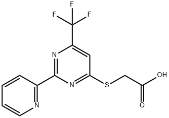 2-([2-(2-PYRIDINYL)-6-(TRIFLUOROMETHYL)-4-PYRIMIDINYL]SULFANYL)ACETIC ACID Struktur