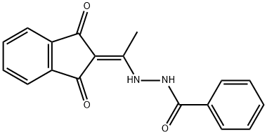 N-(((1,3-DIOXOINDAN-2-YLIDENE)ETHYL)AMINO)BENZAMIDE Struktur