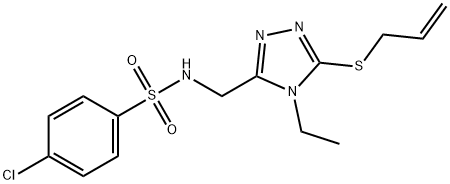 N-([5-(ALLYLSULFANYL)-4-ETHYL-4H-1,2,4-TRIAZOL-3-YL]METHYL)-4-CHLOROBENZENESULFONAMIDE Struktur