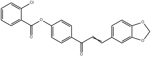 4-[3-(1,3-BENZODIOXOL-5-YL)ACRYLOYL]PHENYL 2-CHLOROBENZENECARBOXYLATE Struktur