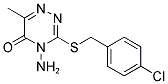 4-AMINO-3-[(4-CHLOROBENZYL)THIO]-6-METHYL-4,5-DIHYDRO-1,2,4-TRIAZIN-5-ONE Struktur