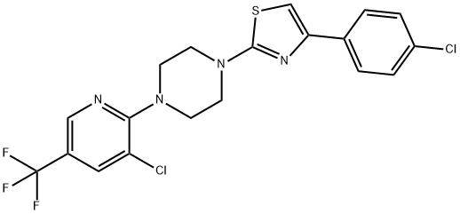 1-[4-(4-CHLOROPHENYL)-1,3-THIAZOL-2-YL]-4-[3-CHLORO-5-(TRIFLUOROMETHYL)-2-PYRIDINYL]PIPERAZINE Structure