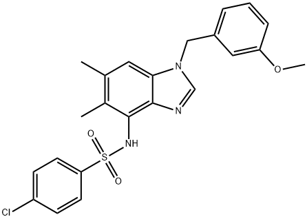 4-CHLORO-N-[1-(3-METHOXYBENZYL)-5,6-DIMETHYL-1H-1,3-BENZIMIDAZOL-4-YL]BENZENESULFONAMIDE Struktur