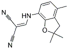 (((2,2,7-TRIMETHYL-3-OXAINDAN-4-YL)AMINO)METHYLENE)METHANE-1,1-DICARBONITRILE Struktur