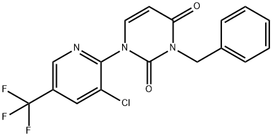 3-BENZYL-1-[3-CHLORO-5-(TRIFLUOROMETHYL)-2-PYRIDINYL]-2,4(1H,3H)-PYRIMIDINEDIONE Struktur