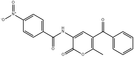 N-(5-BENZOYL-6-METHYL-2-OXO-2H-PYRAN-3-YL)-4-NITROBENZENECARBOXAMIDE Struktur