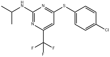 4-[(4-CHLOROPHENYL)SULFANYL]-N-ISOPROPYL-6-(TRIFLUOROMETHYL)-2-PYRIMIDINAMINE Struktur