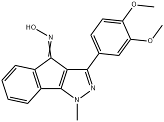 3-(3,4-DIMETHOXYPHENYL)-4-(HYDROXYIMINO)-1-METHYLINDENO[2,3-D]PYRAZOLE Struktur