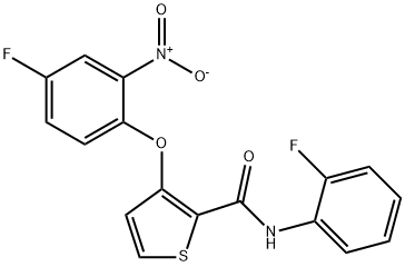 3-(4-FLUORO-2-NITROPHENOXY)-N-(2-FLUOROPHENYL)-2-THIOPHENECARBOXAMIDE Struktur