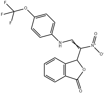 3-(1-NITRO-2-[4-(TRIFLUOROMETHOXY)ANILINO]VINYL)-2-BENZOFURAN-1(3H)-ONE Struktur