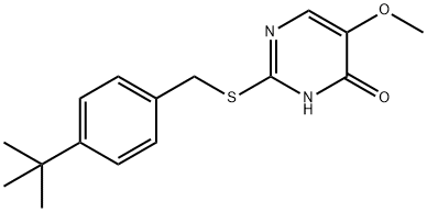 2-([4-(TERT-BUTYL)BENZYL]SULFANYL)-5-METHOXY-4-PYRIMIDINOL Struktur