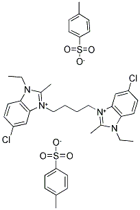 3,3'-(1,4-BUTANEDIYL)BIS(5-CHLORO-1-ETHYL-2-METHYL-1H-BENZIMIDAZOLIUM)BIS(4-TOLUENESULFONATE) Struktur