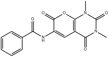 N-(1,3-DIMETHYL-2,4,7-TRIOXO-1,3,4,7-TETRAHYDRO-2H-PYRANO[2,3-D]PYRIMIDIN-6-YL)BENZENECARBOXAMIDE Struktur