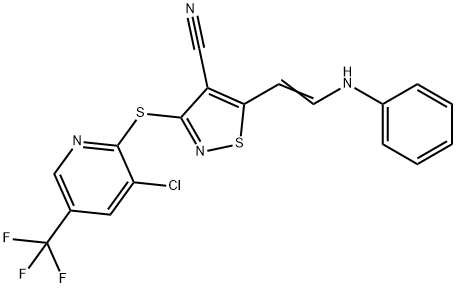 5-(2-ANILINOVINYL)-3-([3-CHLORO-5-(TRIFLUOROMETHYL)-2-PYRIDINYL]SULFANYL)-4-ISOTHIAZOLECARBONITRILE Struktur