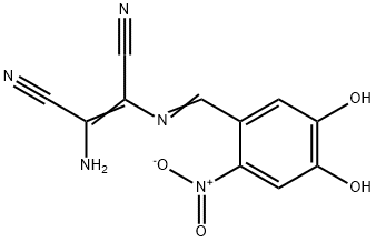 2-AMINO-1-(1-AZA-2-(3,4-DIHYDROXY-6-NITROPHENYL)VINYL)ETHENE-1,2-DICARBONITRILE Struktur