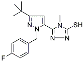 5-[3-(TERT-BUTYL)-1-(4-FLUOROBENZYL)-1H-PYRAZOL-5-YL]-4-METHYL-4H-1,2,4-TRIAZOLE-3-THIOL Struktur