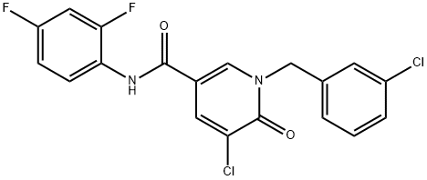 5-CHLORO-1-(3-CHLOROBENZYL)-N-(2,4-DIFLUOROPHENYL)-6-OXO-1,6-DIHYDRO-3-PYRIDINECARBOXAMIDE Struktur