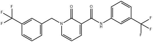 2-OXO-1-[3-(TRIFLUOROMETHYL)BENZYL]-N-[3-(TRIFLUOROMETHYL)PHENYL]-1,2-DIHYDRO-3-PYRIDINECARBOXAMIDE Struktur