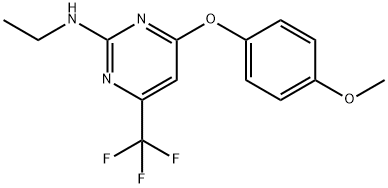 N-ETHYL-4-(4-METHOXYPHENOXY)-6-(TRIFLUOROMETHYL)-2-PYRIMIDINAMINE Struktur