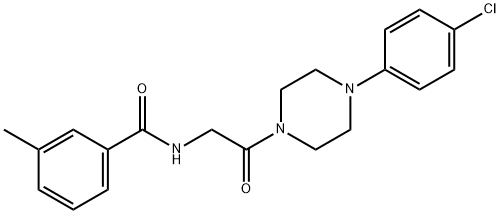 N-(2-[4-(4-CHLOROPHENYL)PIPERAZINO]-2-OXOETHYL)-3-METHYLBENZENECARBOXAMIDE Struktur