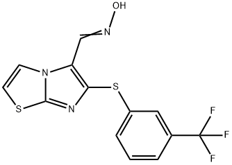 6-([3-(TRIFLUOROMETHYL)PHENYL]SULFANYL)IMIDAZO[2,1-B][1,3]THIAZOLE-5-CARBALDEHYDE OXIME Struktur