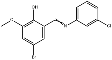 4-BROMO-2-([(3-CHLOROPHENYL)IMINO]METHYL)-6-METHOXYBENZENOL Struktur