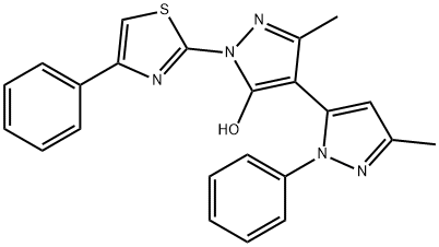 3,3'-DIMETHYL-1-(4-PHENY-2-THIAZOLYL)-1'-PHENYL-5-HYDROXY[4,5']-BIPYRAZOL Struktur