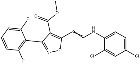 METHYL 3-(2-CHLORO-6-FLUOROPHENYL)-5-[2-(2,4-DICHLOROANILINO)VINYL]-4-ISOXAZOLECARBOXYLATE Struktur