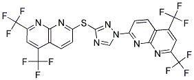 5,7-BIS(TRIFLUOROMETHYL)[1,8]NAPHTHYRIDIN-2-YL 1-[5,7-BIS(TRIFLUOROMETHYL)[1,8]NAPHTHYRIDIN-2-YL]-1H-1,2,4-TRIAZOL-3-YL SULFIDE Struktur