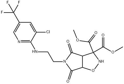 DIMETHYL 5-(2-([3-CHLORO-5-(TRIFLUOROMETHYL)-2-PYRIDINYL]AMINO)ETHYL)-4,6-DIOXOTETRAHYDRO-2H-PYRROLO[3,4-D]ISOXAZOLE-3,3(3AH)-DICARBOXYLATE Struktur