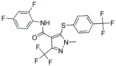 N-(2,4-DIFLUOROPHENYL)-1-METHYL-3-(TRIFLUOROMETHYL)-5-([4-(TRIFLUOROMETHYL)PHENYL]SULFANYL)-1H-PYRAZOLE-4-CARBOXAMIDE Struktur