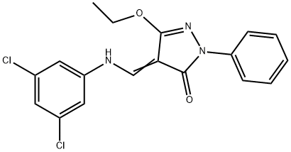 4-[(3,5-DICHLOROANILINO)METHYLENE]-5-ETHOXY-2-PHENYL-2,4-DIHYDRO-3H-PYRAZOL-3-ONE Struktur