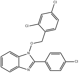 2-(4-CHLOROPHENYL)-1-[(2,4-DICHLOROBENZYL)OXY]-1H-1,3-BENZIMIDAZOLE Struktur