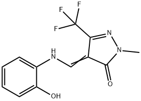 4-[(2-HYDROXYANILINO)METHYLENE]-2-METHYL-5-(TRIFLUOROMETHYL)-2,4-DIHYDRO-3H-PYRAZOL-3-ONE Struktur