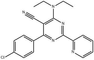 4-(4-CHLOROPHENYL)-6-(DIETHYLAMINO)-2-(2-PYRIDINYL)-5-PYRIMIDINECARBONITRILE Struktur