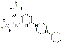 7-(4-PHENYLPIPERAZINO)-2,4-BIS(TRIFLUOROMETHYL)[1,8]NAPHTHYRIDINE Struktur